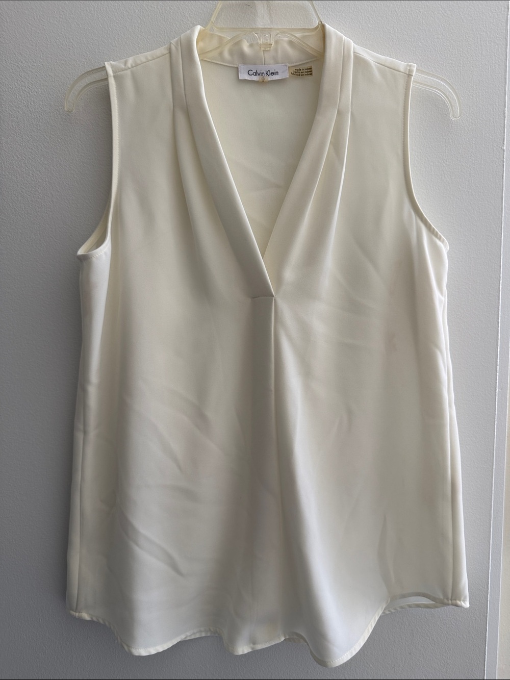 Calvin Klein Ivory Sleeveless V-Neck Top